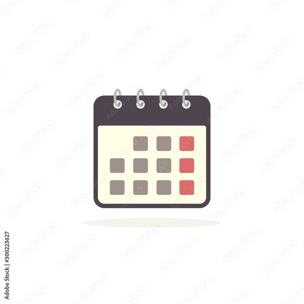 Calendar vector icon isolated on white background Calendar vector icon isolated on white background