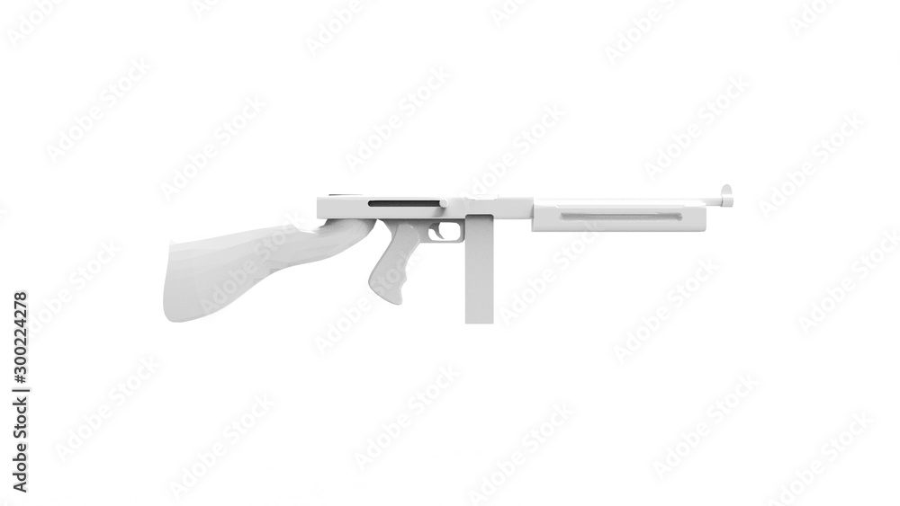 machine gun 3d rendering isolated in white background machine gun 3d rendering isolated in white background