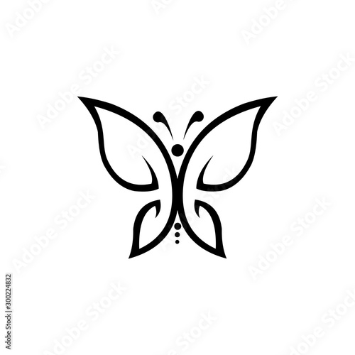 Graphic icon of butterfly  Butterfly tattoo isolated on white background 