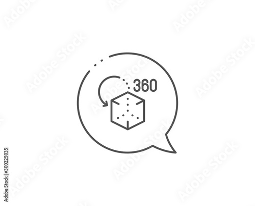 Augmented reality line icon. Chat bubble design. VR simulation sign. 3d cube symbol. Outline concept. Thin line augmented reality icon. Vector