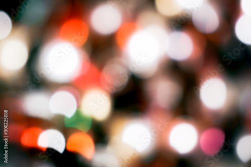 Bright blurry lights in the night city