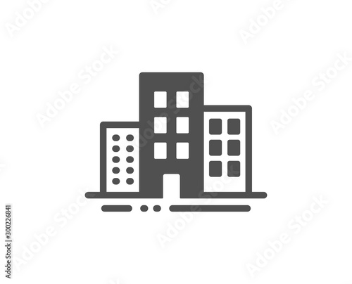 City apartments sign. Buildings icon. Architecture building symbol. Classic flat style. Simple buildings icon. Vector