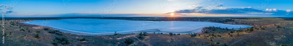 Aerial panoramic landscape of salt Lake Crosbie at sunset. Murray-Sunset National Park, Victoria, Australia Aerial panoramic landscape of salt Lake Crosbie at sunset. Murray-Sunset National Park, Victoria, Australia
