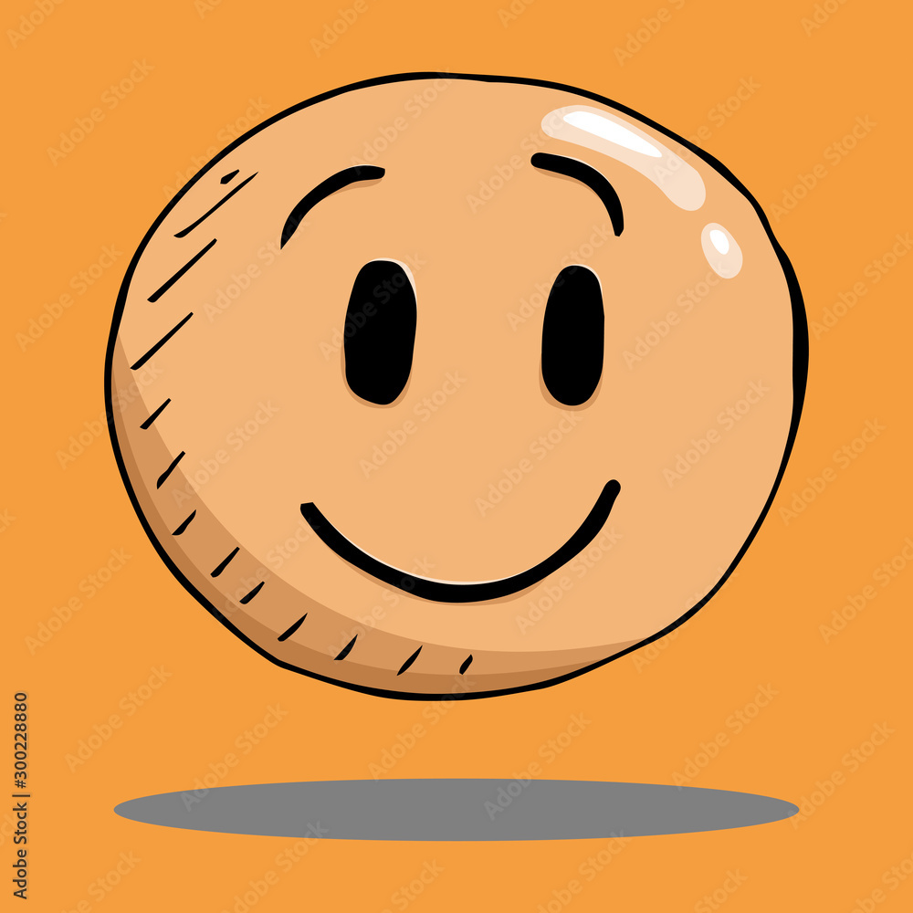 Fototapeta premium Smile face icon. Vector illustration face with emotions. Hand drawn face with a smile.