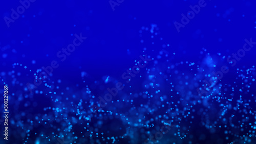 Futuristic background of dots with a dynamic wave. Big data. Abstract background 3d rendering. 4k.