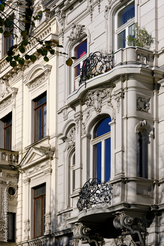 City villa facades in the style of the german Neorenaissance or Neoclassicism. These buildings have been constructed during the so called "Gründerzeit" before 1900 and are located in Aachen.