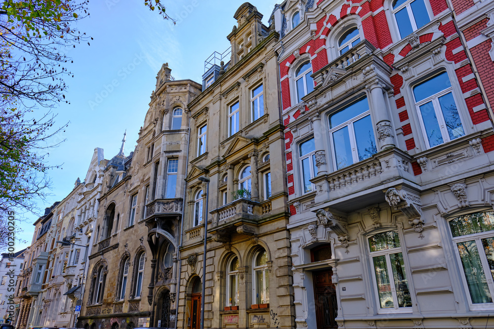 Fototapeta premium City villa facades in the style of the german Neorenaissance or Neoclassicism. These buildings have been constructed during the so called 