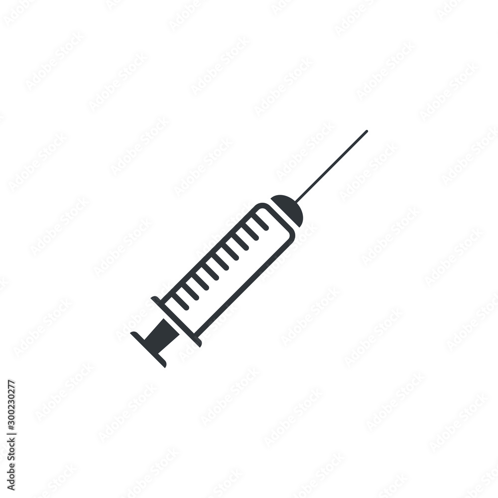 Medical syringe injection icon design isolated on white background. Vector illustration Medical syringe injection icon design isolated on white background. Vector illustration