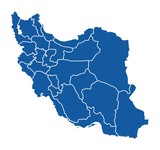 Outline blue map of Iran