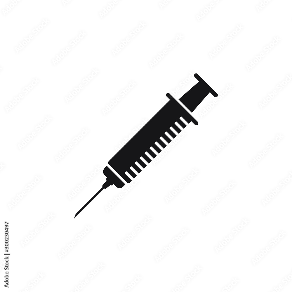 Medical syringe injection icon design isolated on white background. Vector illustration Medical syringe injection icon design isolated on white background. Vector illustration