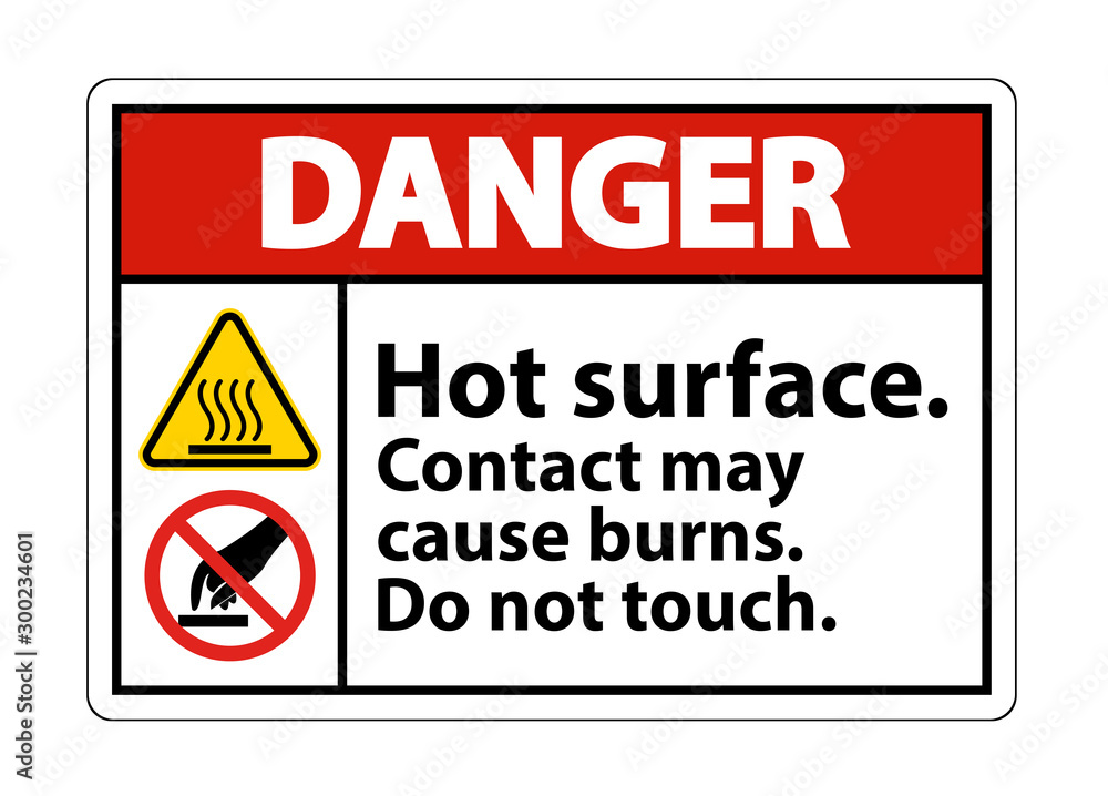 Danger Hot Surface Do Not Touch Symbol Sign Isolate on White Background,Vector Illustration