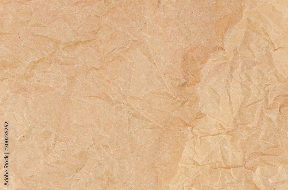 Flat lay crumpled brown craft paper background texture Flat lay crumpled brown craft paper background texture