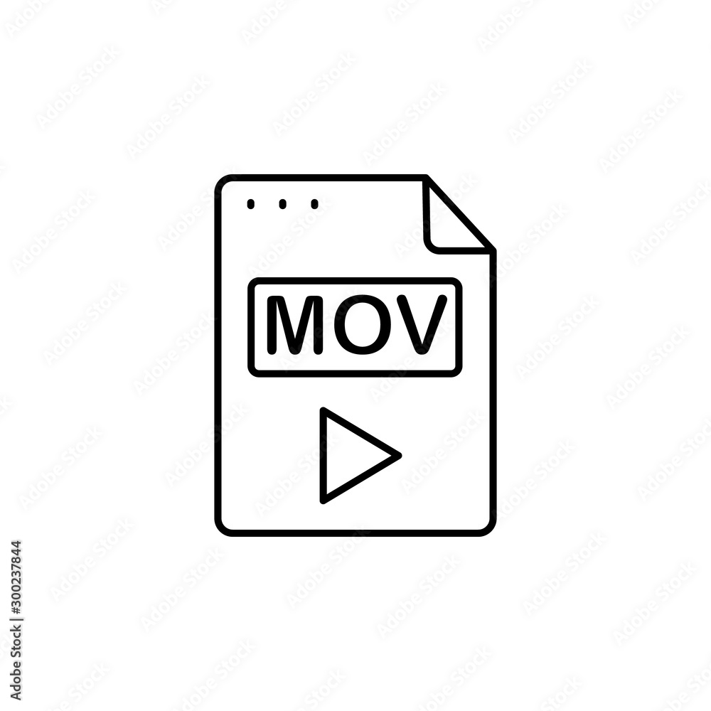 File, document, MOV icon. Simple line, outline vector of icons for ui and ux, website or mobile application File, document, MOV icon. Simple line, outline vector of icons for ui and ux, website or mobile application
