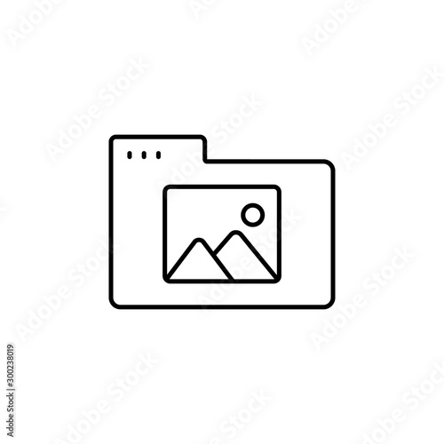 Folder picture icon. Simple line, outline vector of icons for ui and ux, website or mobile application