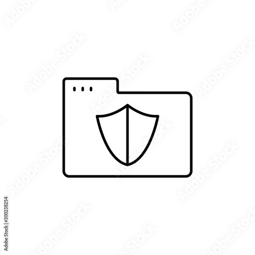 Free Download Folder shield icon. Simple line, outline vector of icons for ui and ux, website or mobile application - GFXLoad