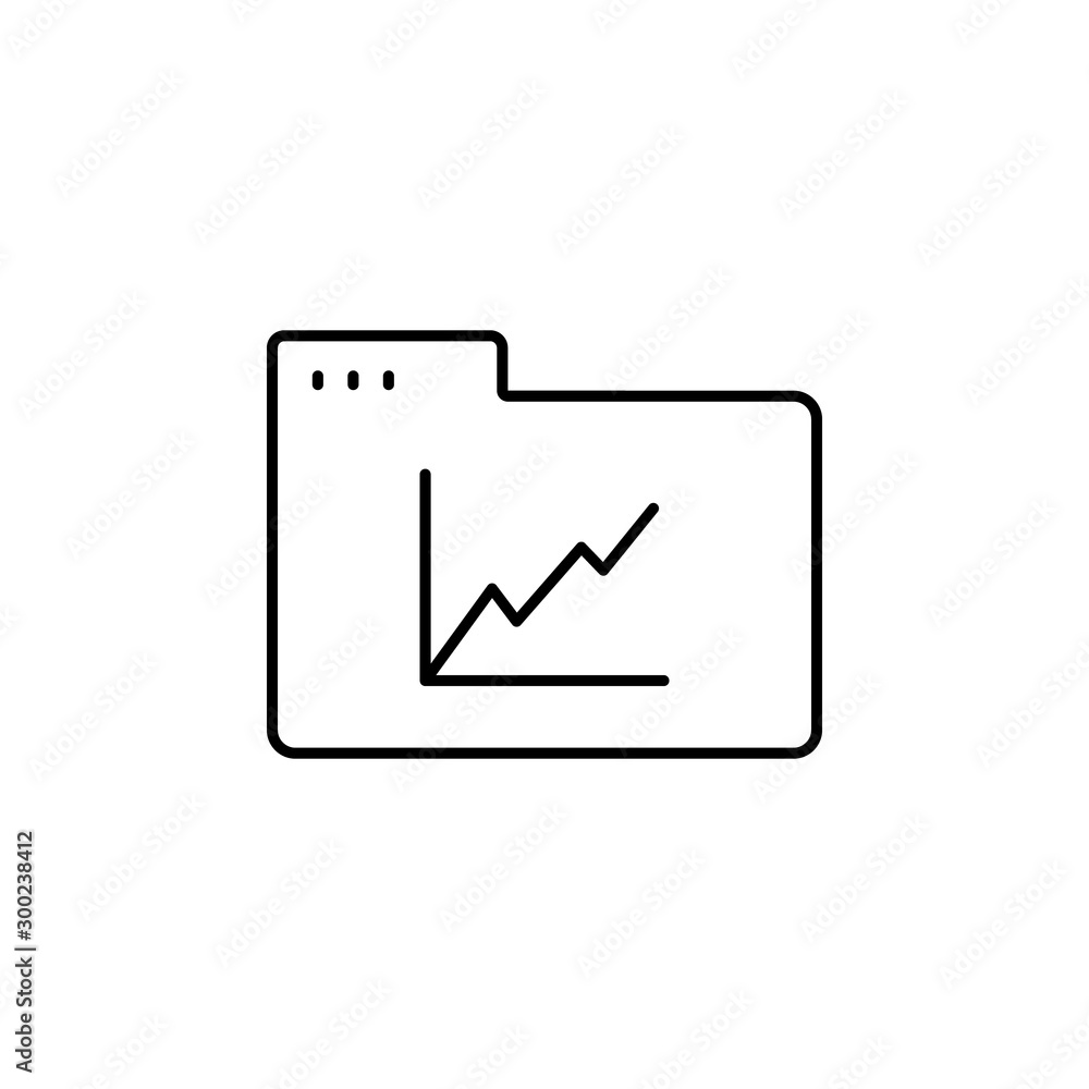 Folder chart icon. Simple line, outline vector of icons for ui and ux, website or mobile application Folder chart icon. Simple line, outline vector of icons for ui and ux, website or mobile application