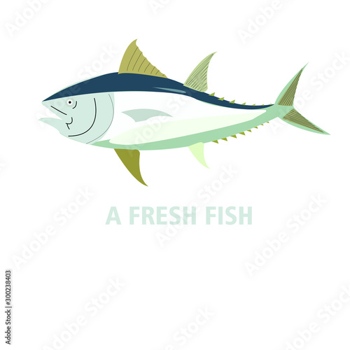 tuna fish vector, Seafood logo and Always Fresh