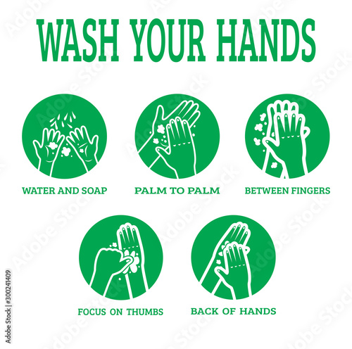 Wash your hands vector icon