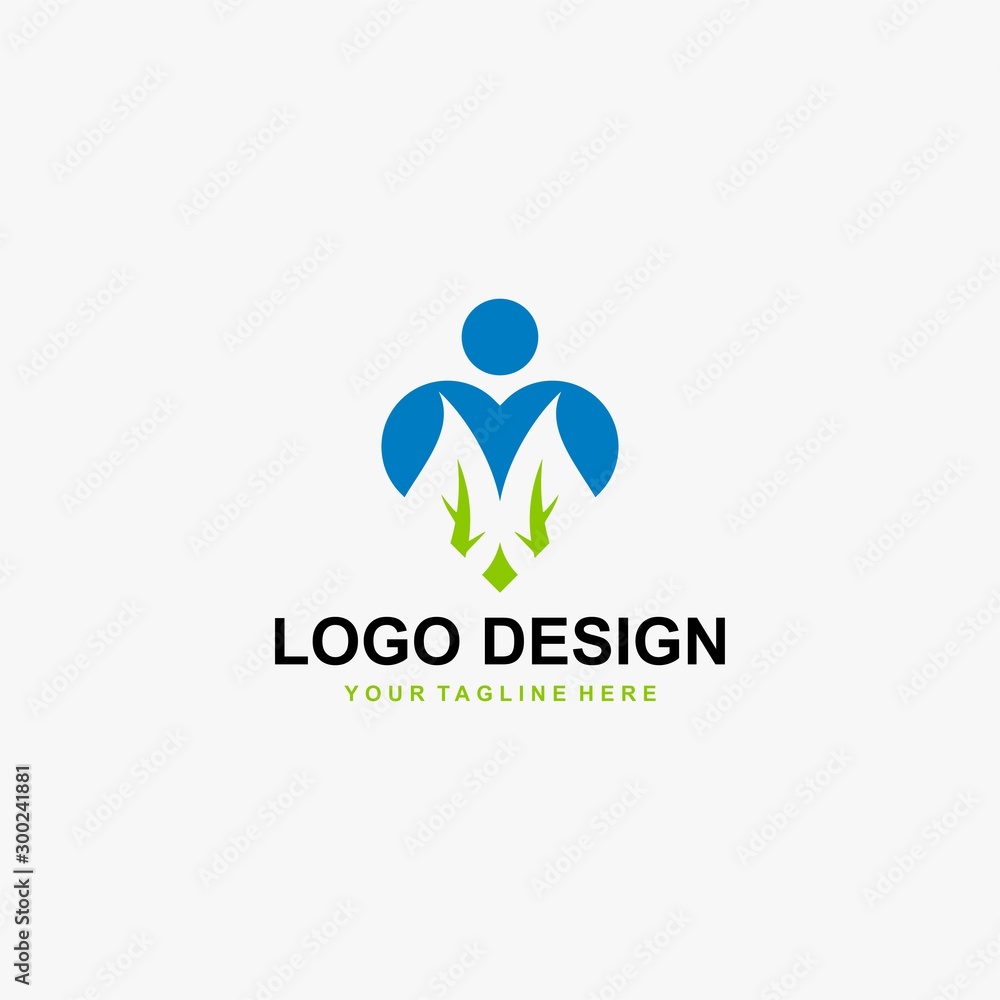 Love logo design vector. Green leaves in love abstract symbol. Natural organic vector icons. Love logo design vector. Green leaves in love abstract symbol. Natural organic vector icons.