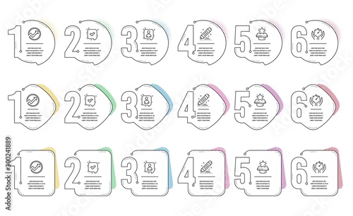 Timer, Confirmed and Developers chat line icons set. Infographic timeline. Winner podium, Audit and Brand contract signs. Deadline management, Accepted message, Manager talk. First place. Vector