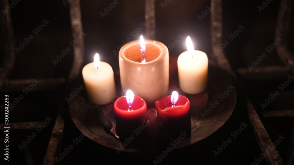 Candles in Fireplace Candles in Fireplace