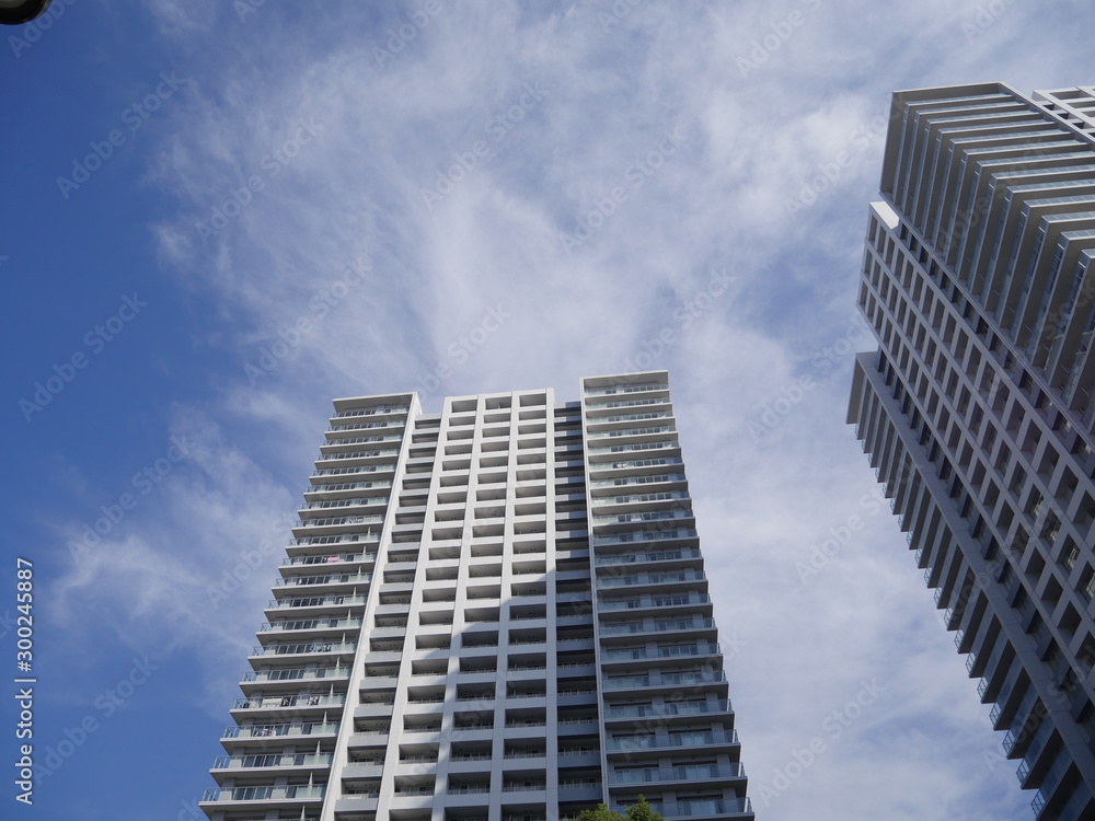 公園から見上げたマンション