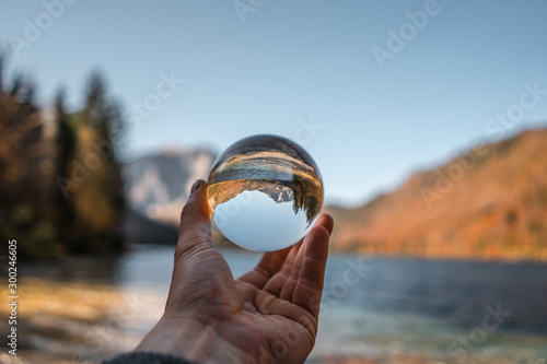 crystal ball at the langbathlake in ebensee in Austria
