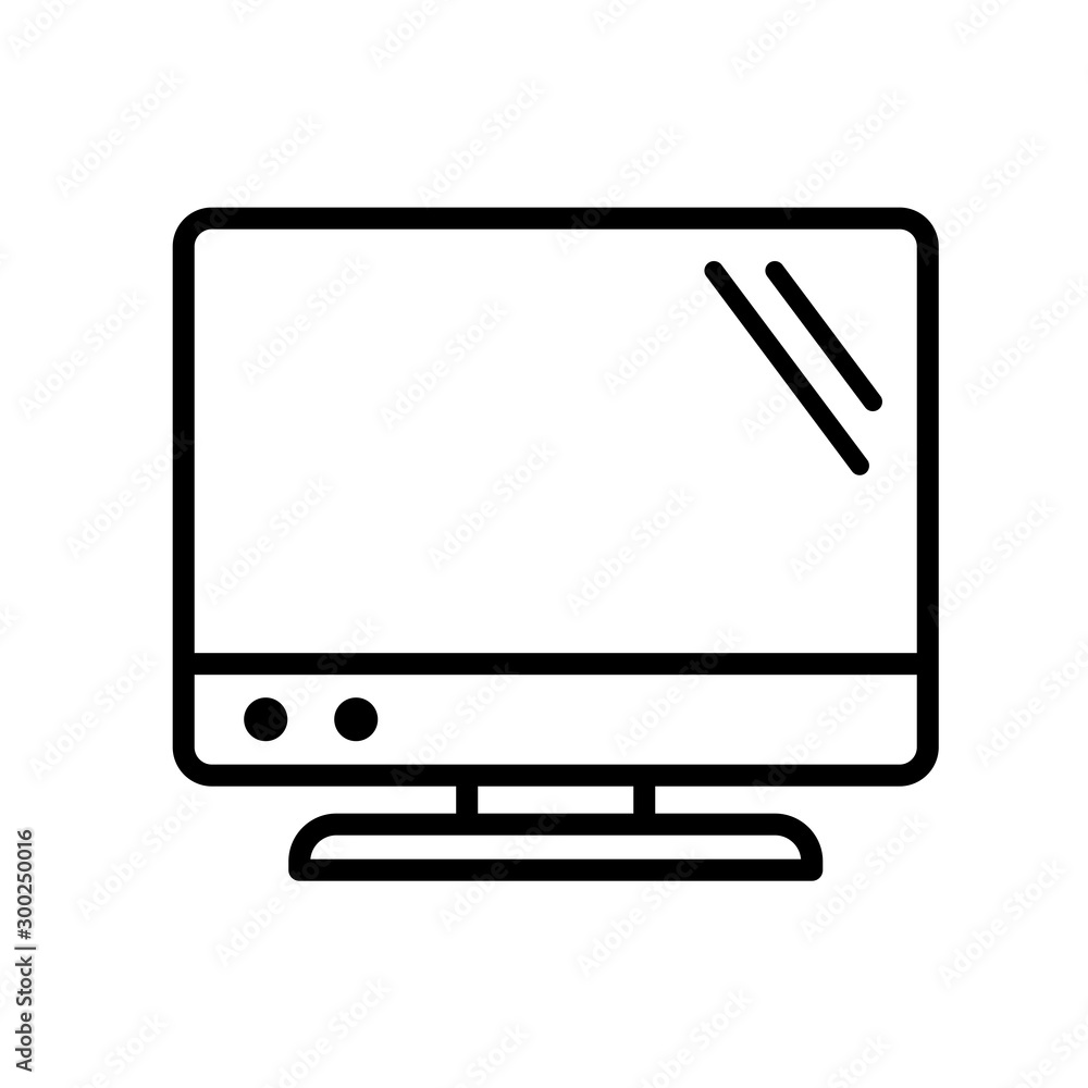 Monitor icon vector on white background Monitor icon vector on white background