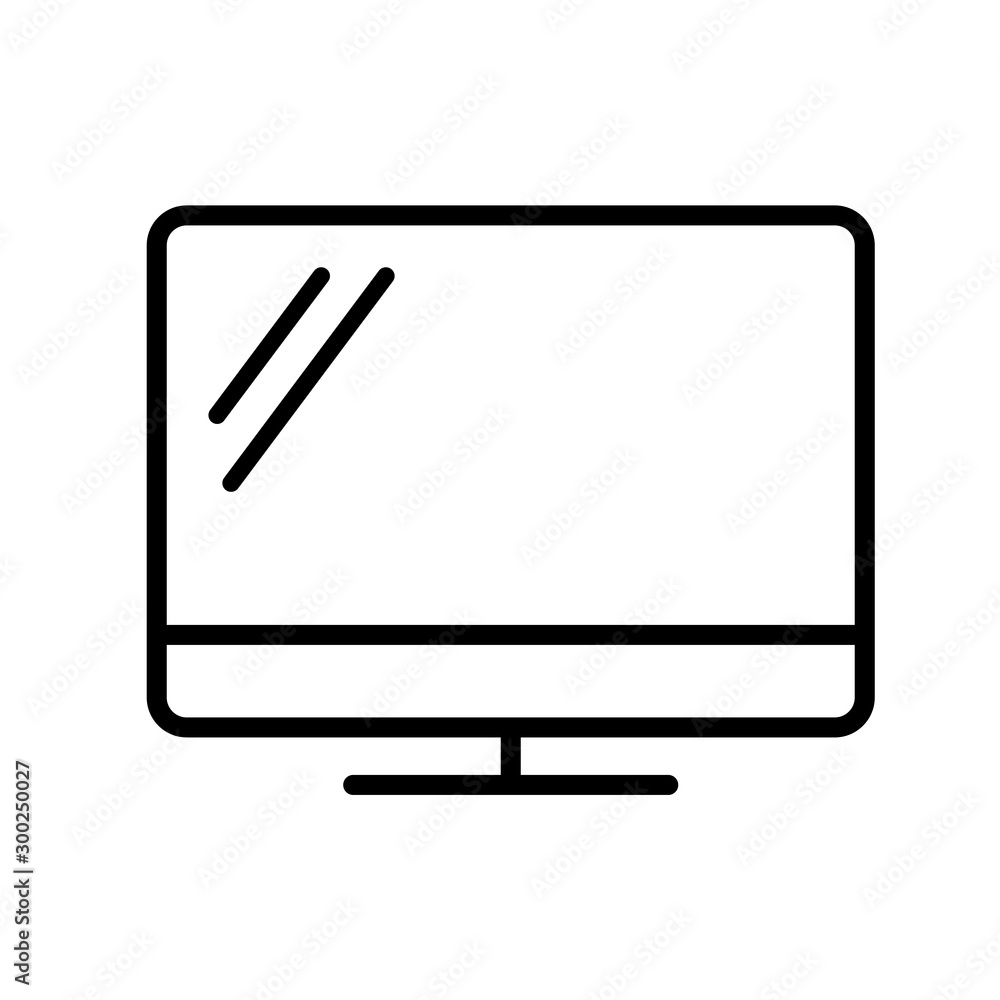 Monitor icon vector on white background Monitor icon vector on white background