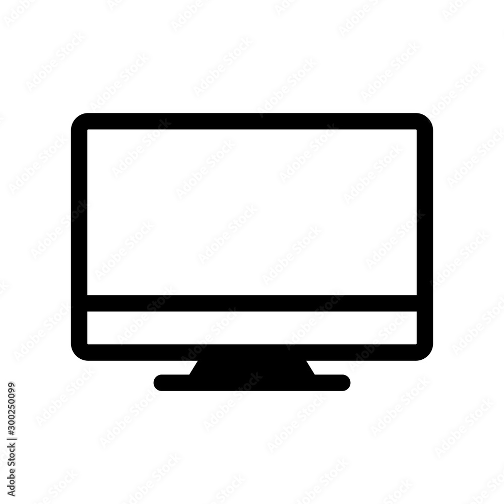 Monitor icon vector on white background Monitor icon vector on white background