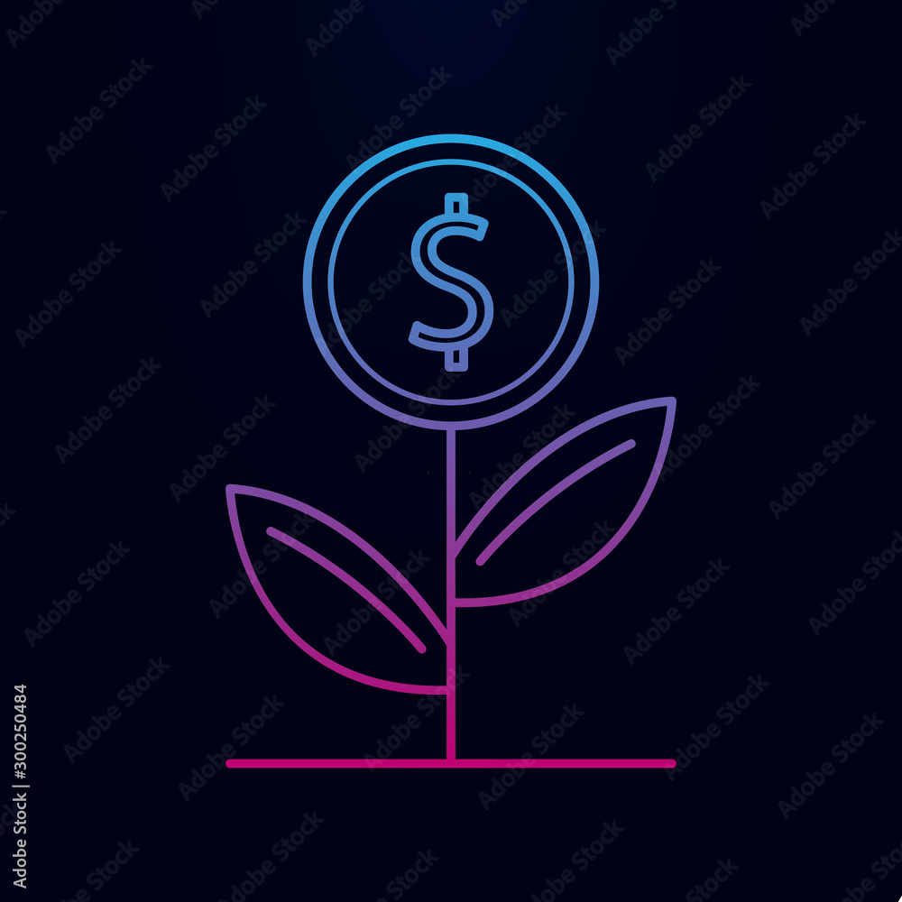 Money plant nolan icon. Simple thin line, outline vector of banking icons for ui and ux, website or mobile application Money plant nolan icon. Simple thin line, outline vector of banking icons for ui and ux, website or mobile application