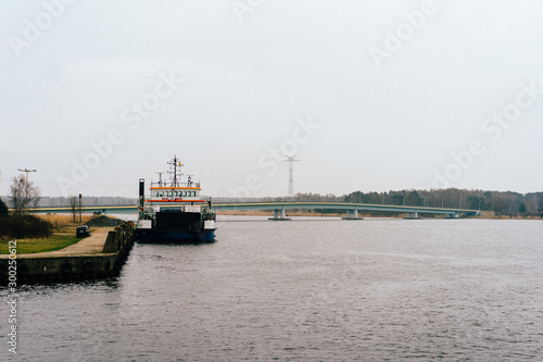 Wallpaper Mural Public transport ferry on the Usedom Island. Late Autumn.  Torontodigital.ca