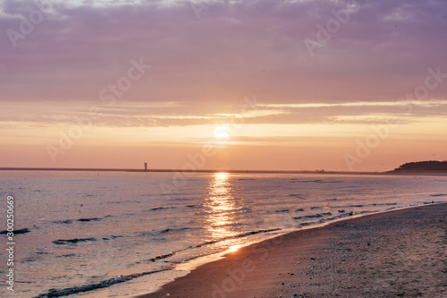 Sunrise over the Baltic sea during late Autumn and Spring season.