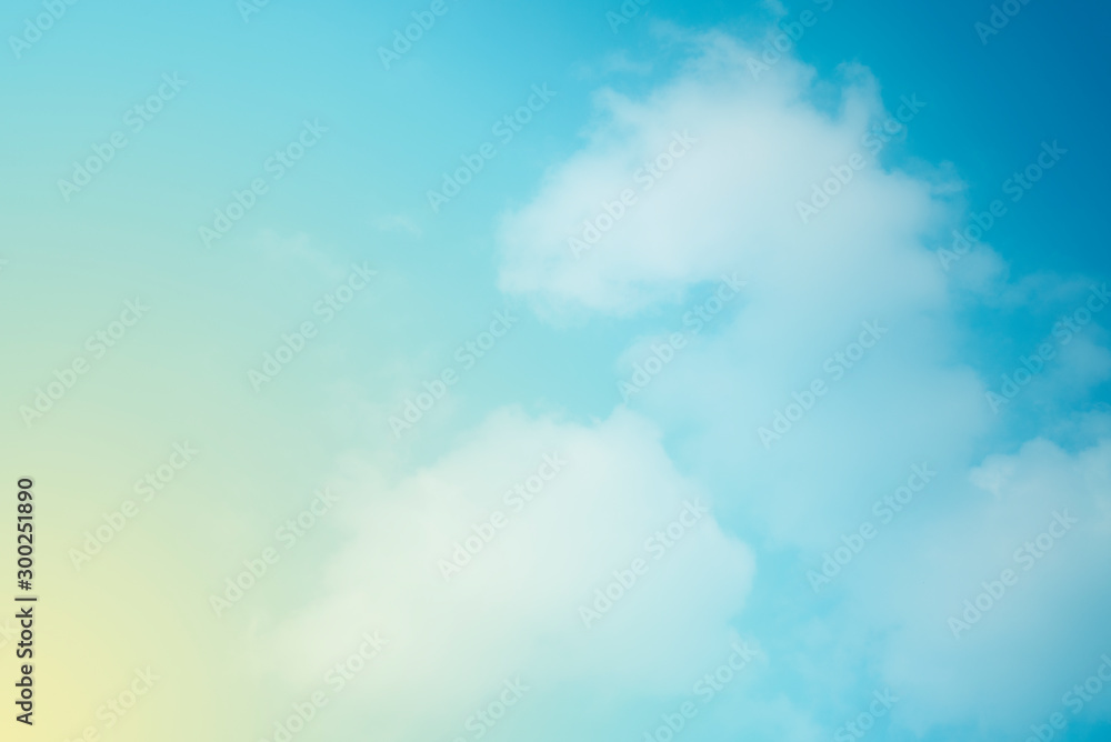 The abstract background of the white clouds in the blue sky as a backdrop 