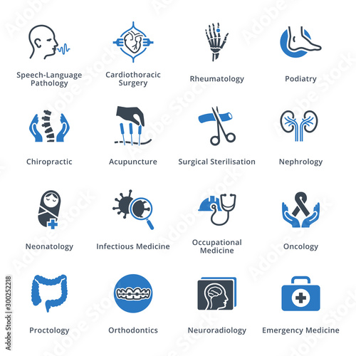 Medical Services & Specialties Icons Set 4 - Blue Series