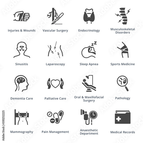 Medical Services & Specialties Icons Set 5 - Black Series