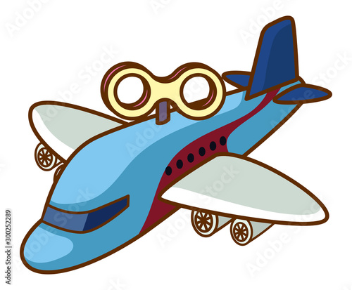 Toy airplane on white background