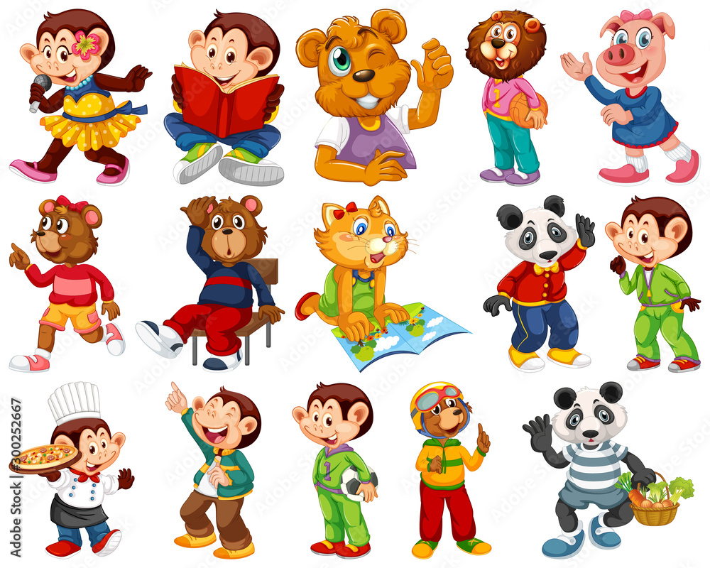 Animals acting in human-like actions and poses Animals acting in human-like actions and poses