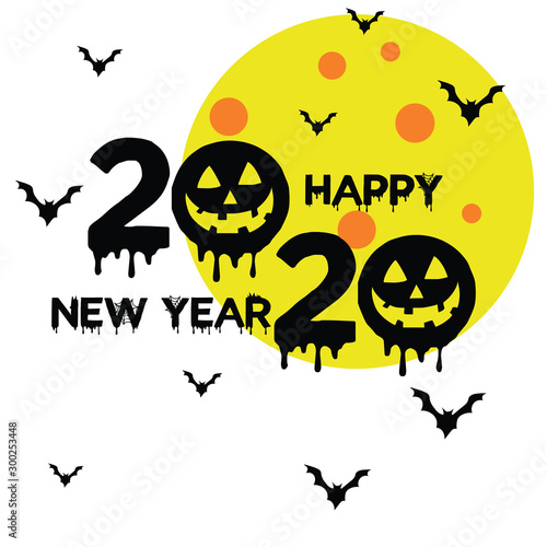 Happy new year 2020 typography, Popular stock image