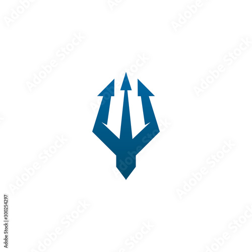 Trident weapon logo design vector template