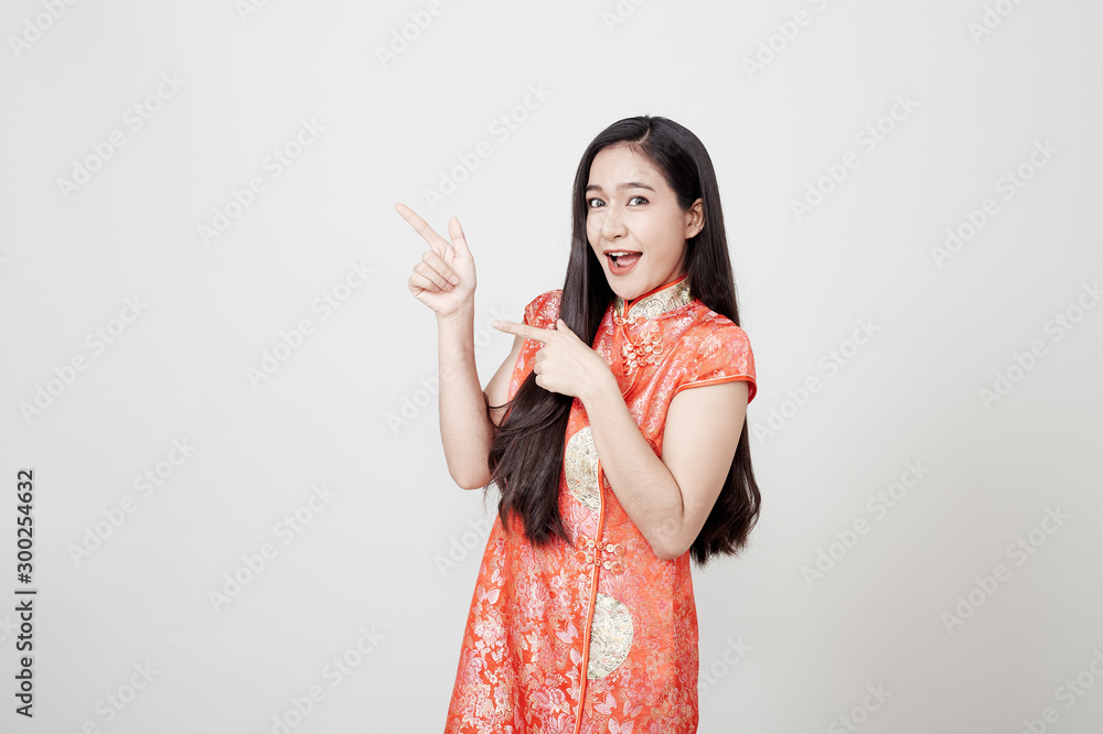Asian woman wearing Chinese traditional dress Asian woman wearing Chinese traditional dress