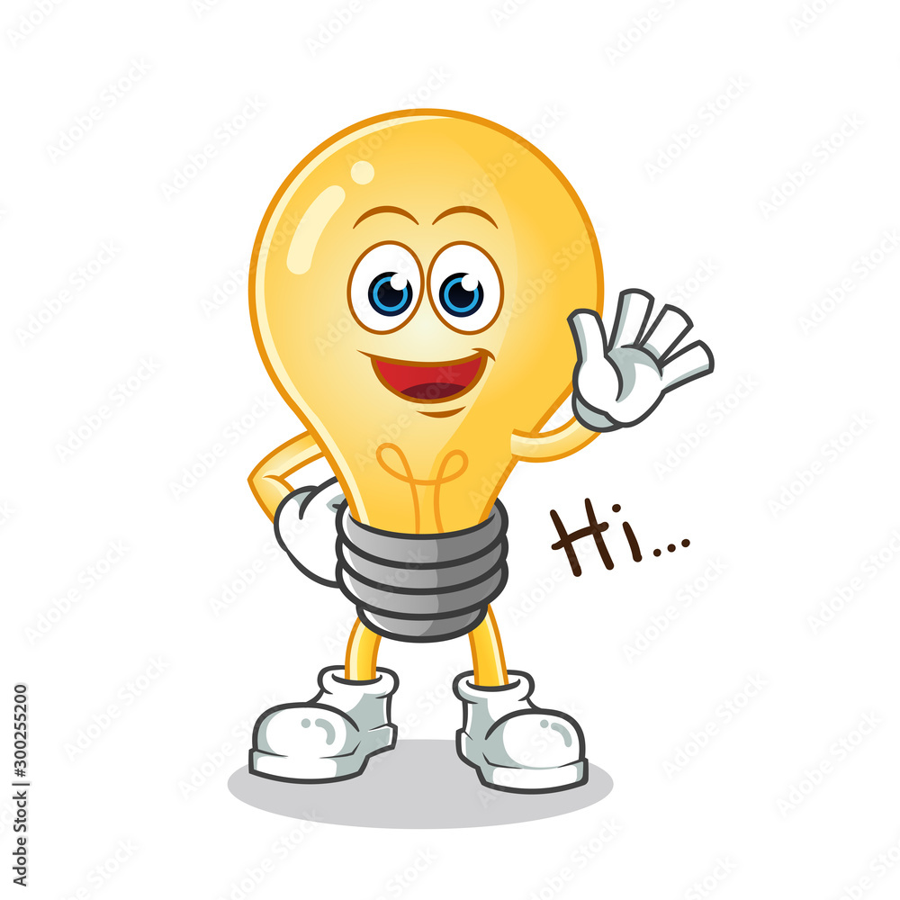 light bulb waving mascot vector cartoon illustration light bulb waving mascot vector cartoon illustration