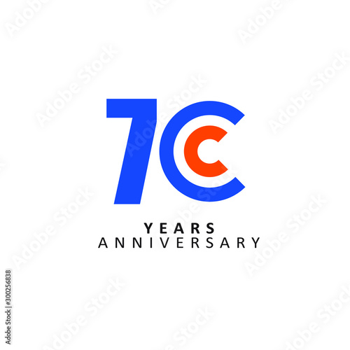 70 Year Anniversary Vector Template Design Illustration