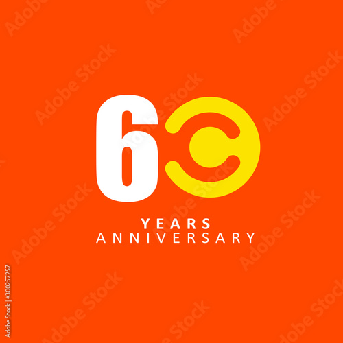 60 Year Anniversary Vector Template Design Illustration