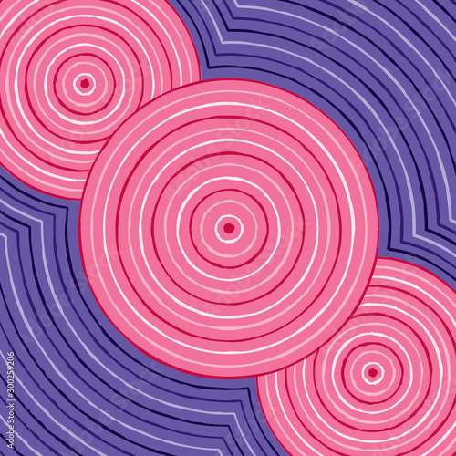 Riverbank abstract Aboriginal dot painting in vector format