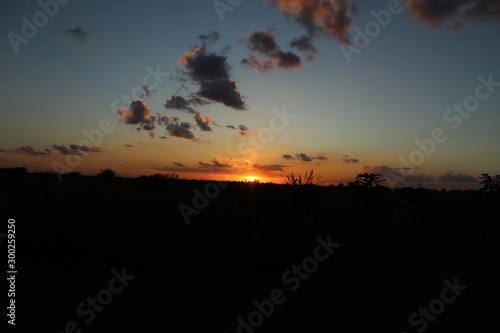 atardecer, sol, paisaje