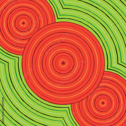 Riverbank abstract Aboriginal dot painting in vector format