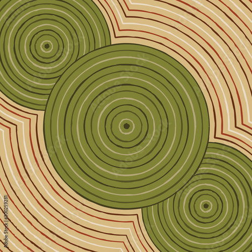 Riverbank abstract Aboriginal dot painting in vector format