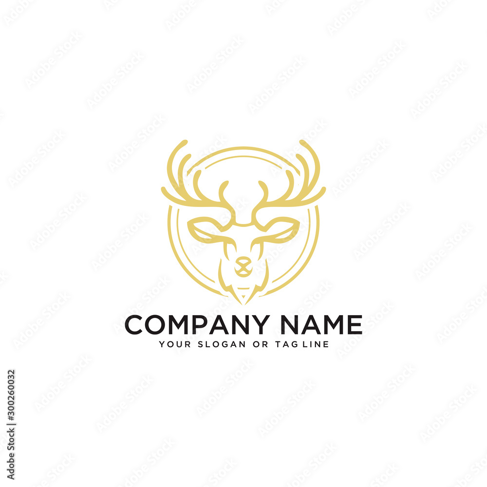 Fototapeta premium deer logo design vector template white background