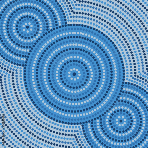 Riverbank abstract Aboriginal dot painting in vector format